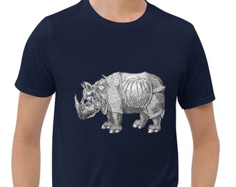 Armoured Rhino T-Shirt - Bold and Edgy Design - Short-Sleeve Unisex T-Shirt