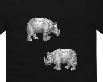 Rhino Battle Royale: Bold and Unique Rhino T-shirt for Men and Women - Short-Sleeve Unisex T-Shirt