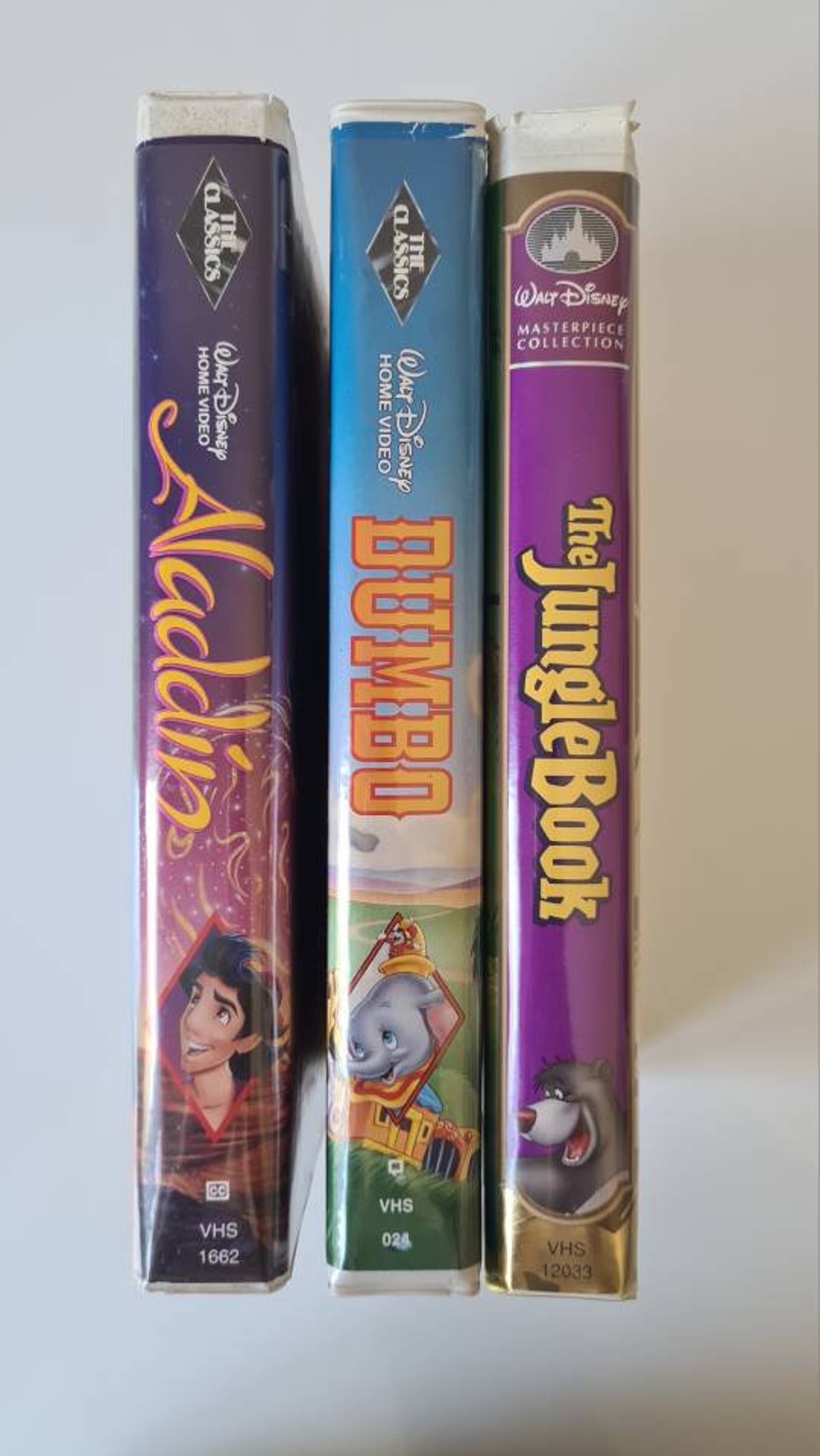 Vintage VHS Disney Black Diamond Dumbo, Alladin, 30th Anniversary