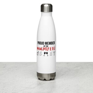 Naughty List Christmas Stainless Steel Water Bottle