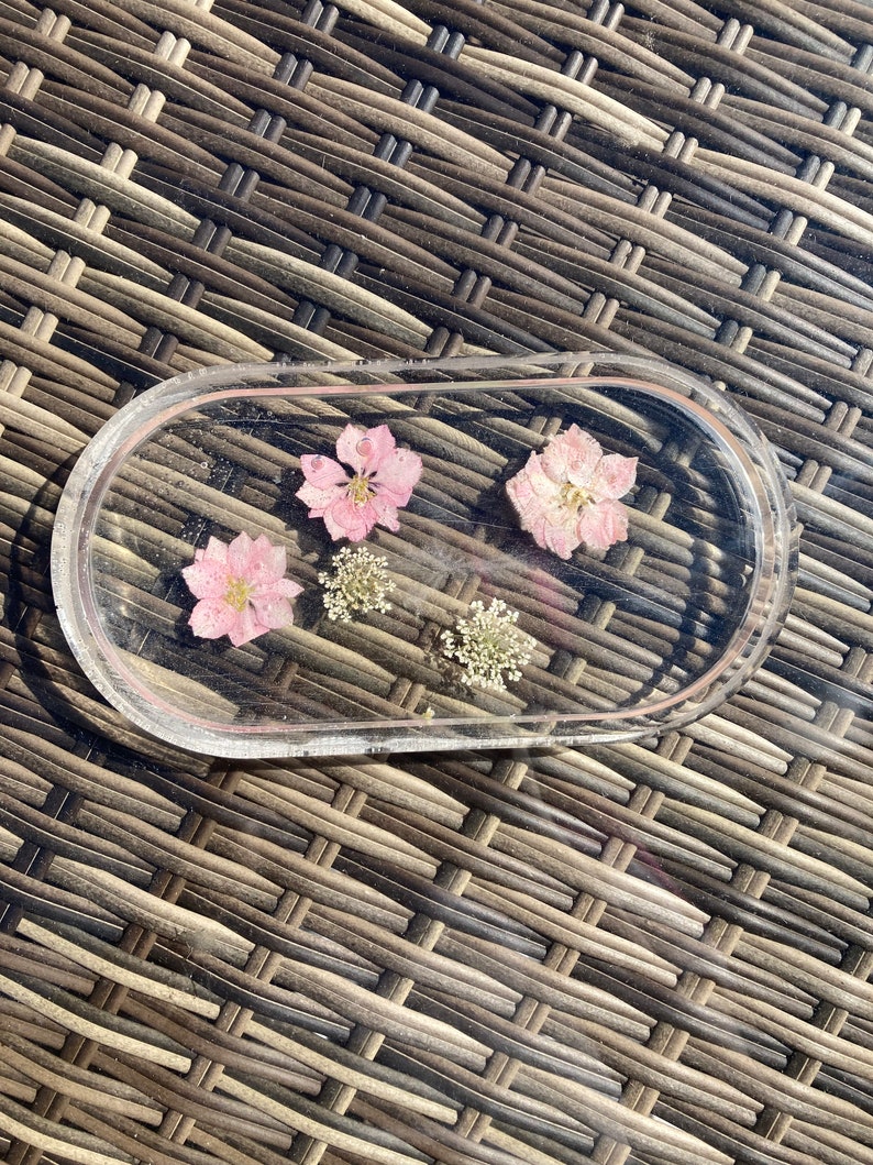 Floral Resin Trinket Tray Etsy