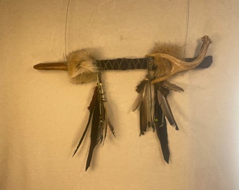 Deer Antler and Wood Tobacco Pipe