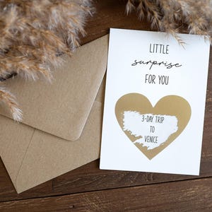 Buono personalizzato "piccola sorpresa per te" gratta e vinci come regalo per compleanno regalo di nozze
