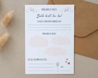 Baby Shower Wish Cards Set Wishes Baby Fill-in Card Baby Shower Gender Reveal Tip Cards Surprise Baby Shower Game