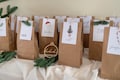 Advent calendar with 24 kraft paper bags and high-quality cards including clips | DIY Christmas calendar for filling yourself product logo