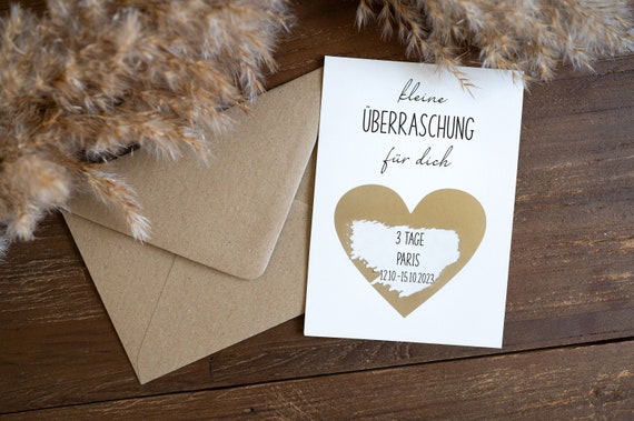 Rubbelkarte personalisiert Geschenk "kleine Überraschung für dich" Geschenkidee Gutschein Geburtstagsgeschenk Hochzeitsgeschenk Freund