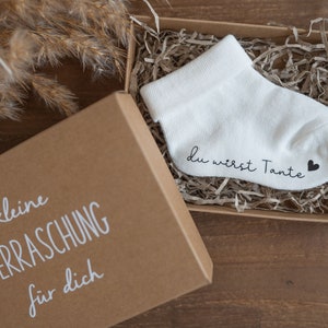 Zwangerschap aankondigen Je wordt tante Sok Je wordt oom Verrassing Zwanger Geschenkdoos Babysok Babyverrassing nageslacht