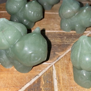 Avventurina verde Bulbasaur intaglio avventurina Bulbasaur cristallo Pokemon intaglio avventurina Bulbasaur intaglio cristalli Pokemon Pokemon regali