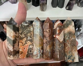 High Quality Red Moss Agate Tower Carnelian Moss Agate Crystal Points Red Moss Agate Obelisk Carnelian Moss Agate Points