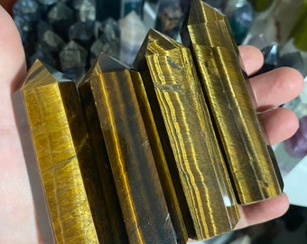 Tigers Eye Crystal Towers Flashy Tigers Eye Obelisk Tigers Eye Point