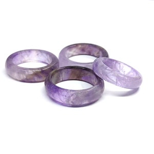 Amethyst Crystal Band Ring Dainty Banded Ring Natural Crystal Rings Natural Stone Rings image 1