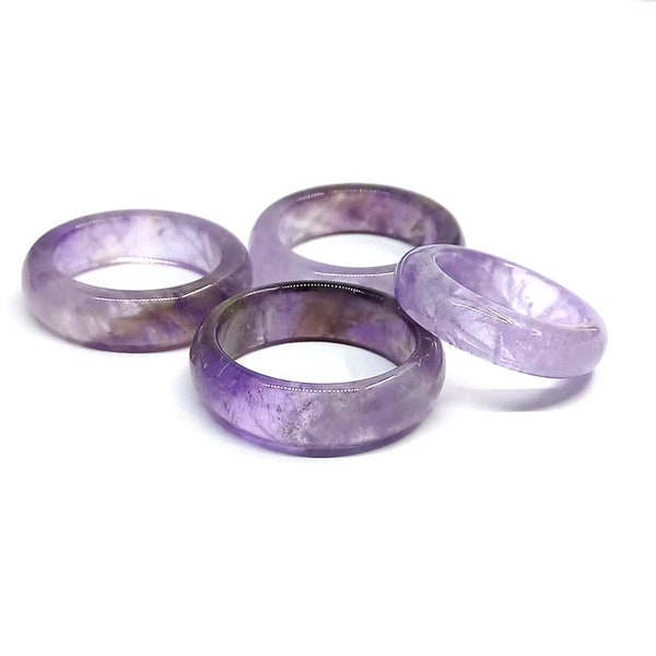 Amethyst Crystal Band Ring Dainty Banded Ring Natural Crystal Rings Natural Stone Rings