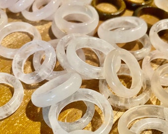 Quartz Crystal Band Ring Dainty Banded Ring Natural Crystal Rings Natural Stone Rings