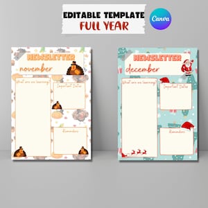 Classroom Newsletter Template Editable Monthly Newsletter Template