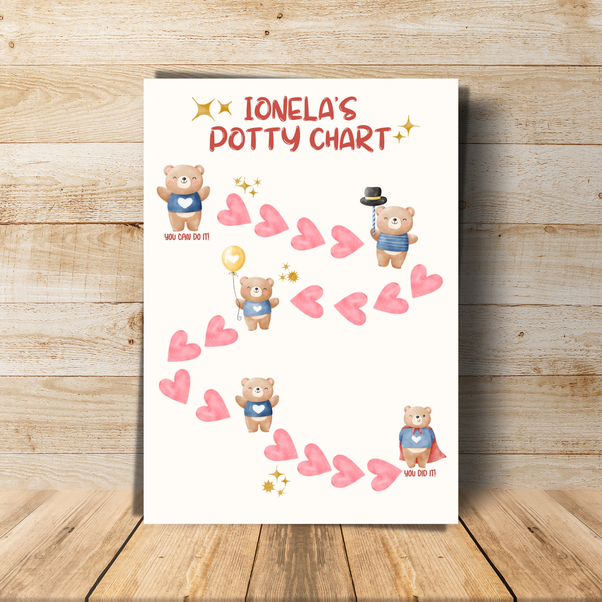 Editable Potty Chart | Potty Training Chart | Custom Sticker Chart ...