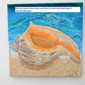 Conch Shell on Beach Oil Painting - Etsy