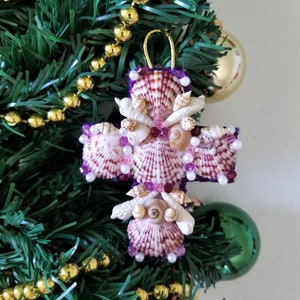Cross Ornaments with Seashells