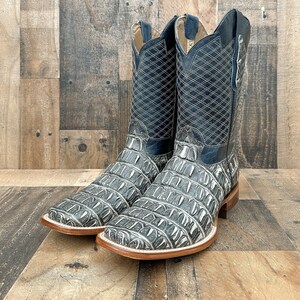 Checkered square toe boots online