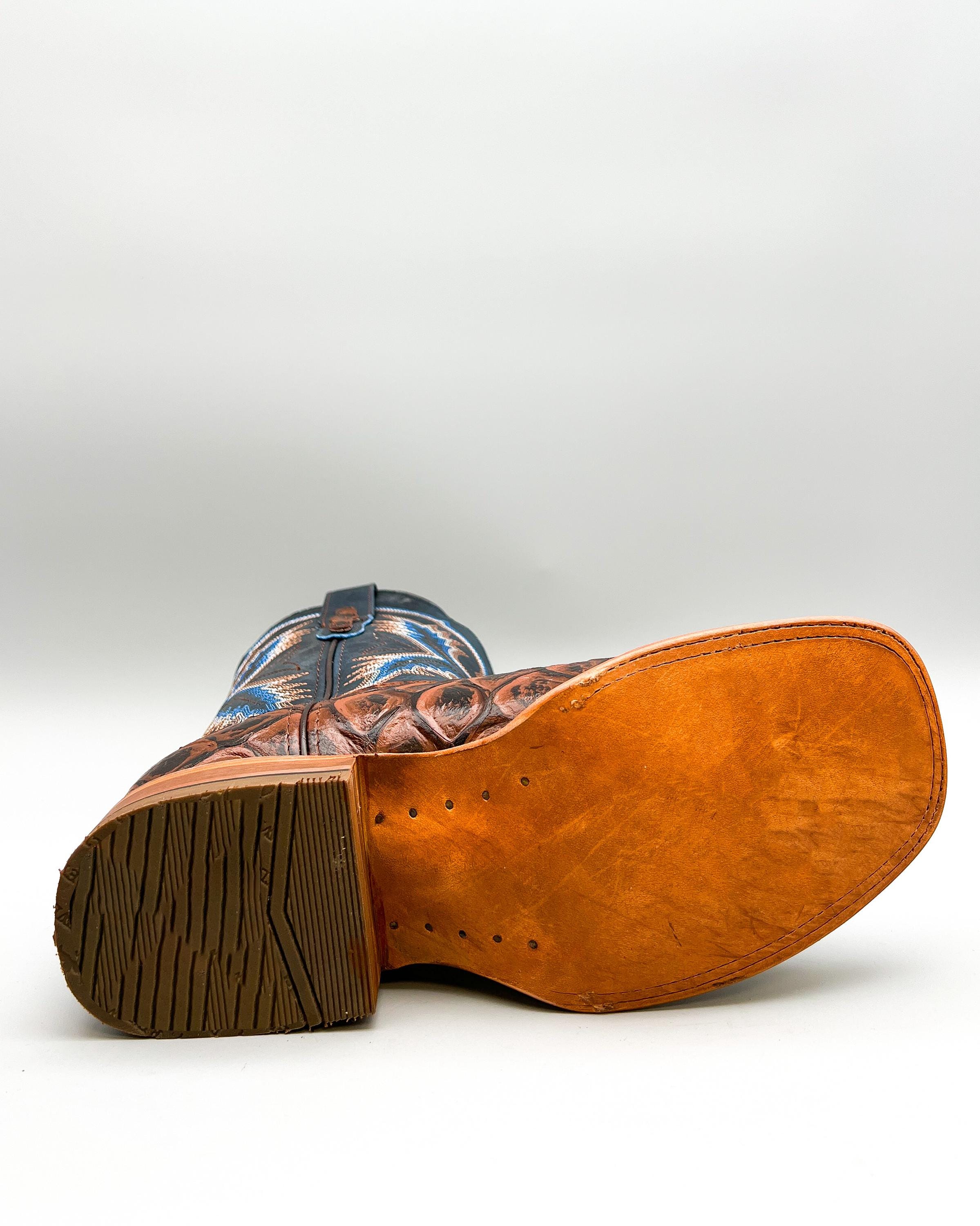 Handcrafted Men's Bass Pirarucu Cowboy Boots/ Square Toe Cowboy Boots ...
