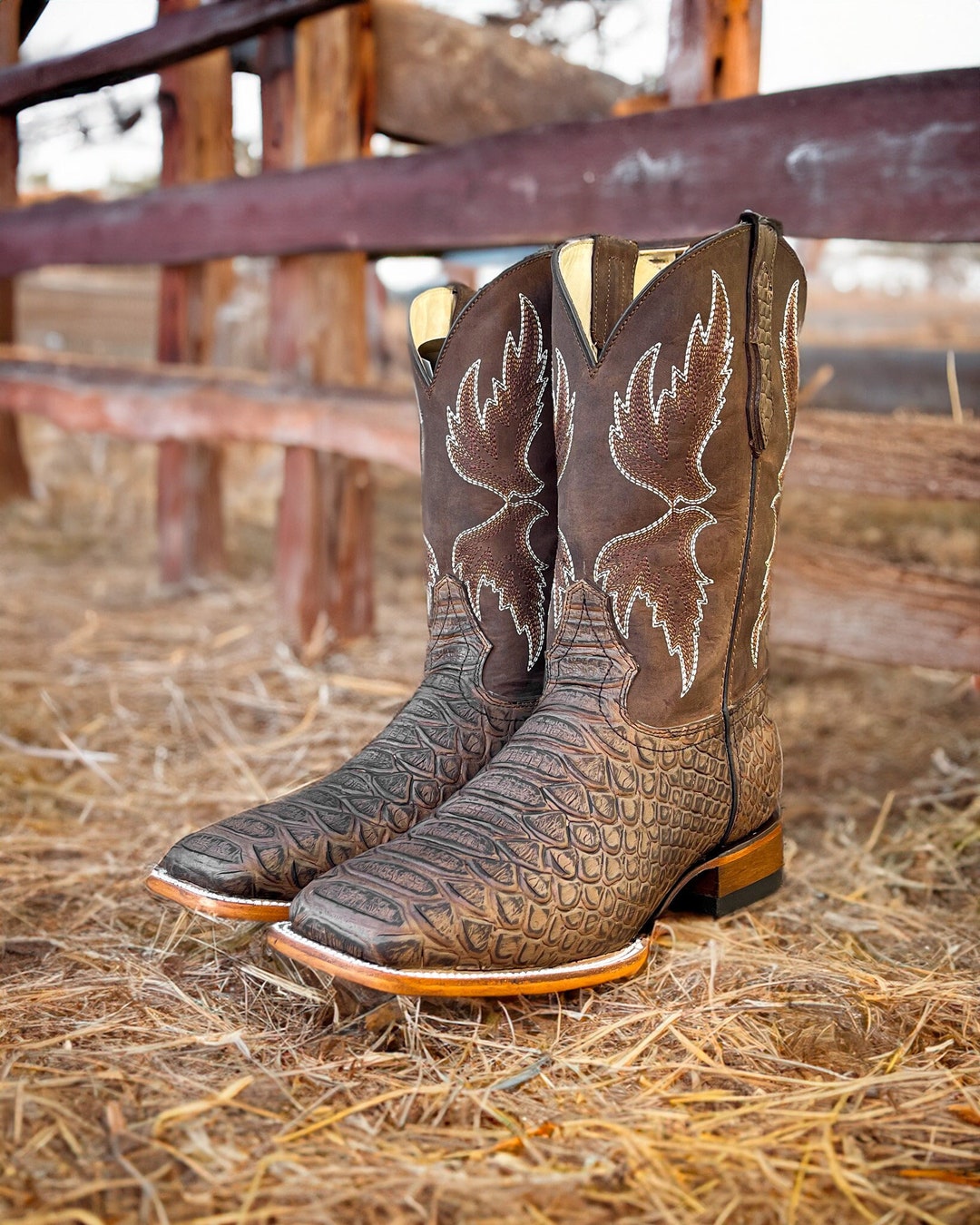 Handcrafted Men's Python Cowboy Boots/ Square Toe Cowboy Boots Snake/ Men's Exotic Boots/ Botas ...