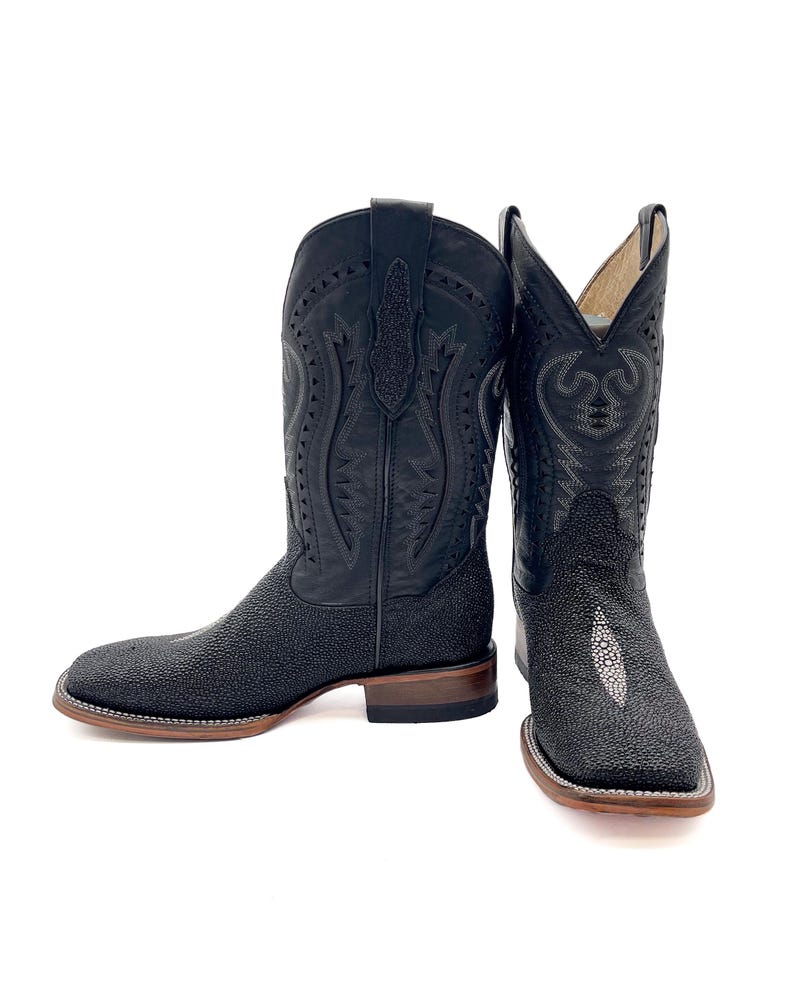 Handcrafted Men's Stingray Cowboy Boots Square Toe Cowboy Boots ...