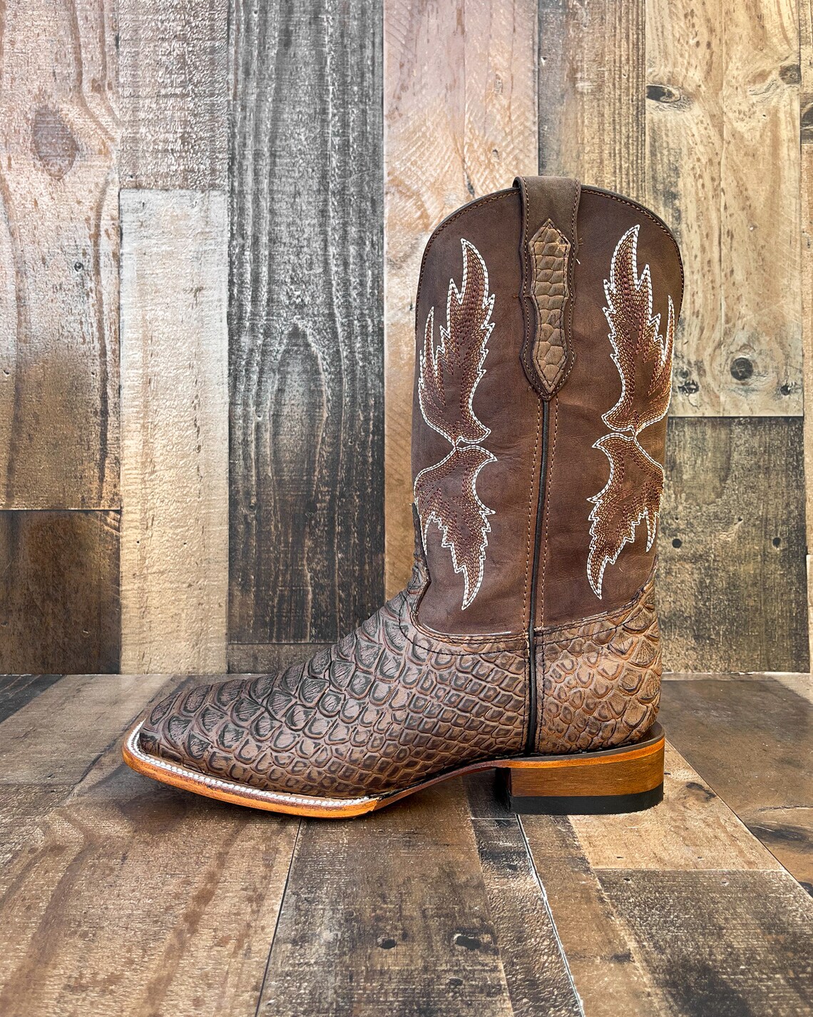 Handcrafted Men's Python Cowboy Boots/ Square Toe Cowboy Boots Snake ...