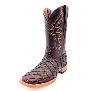 Handcrafted Men's Bass Cowboy Boots/ Square Toe Cowboy Boots Pirarucu ...