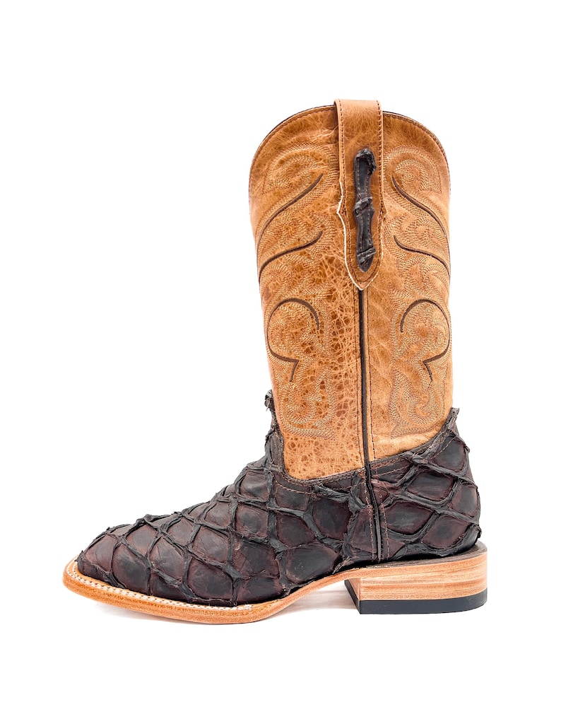 Handcrafted Men's Bass Cowboy Boots/ Square Toe Cowboy Boots Pirarucu ...