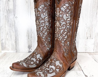 Western Cowboy Boots /Women cowboy boots/ cowgirl boots/ wedding cowboy boots/ stagecoach boots / Glitter boots / Rhinestone boots / Gold