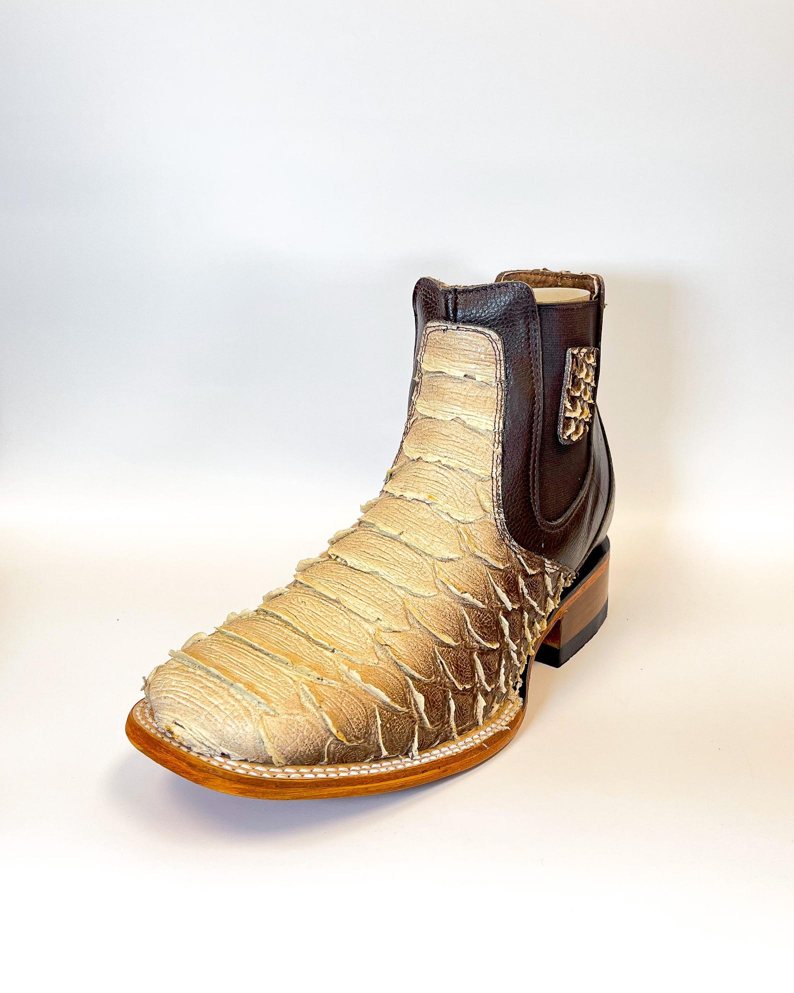 Handcrafted Men's Python Cowboy Ankle Boots/ Square Toe Cowboy Boots ...