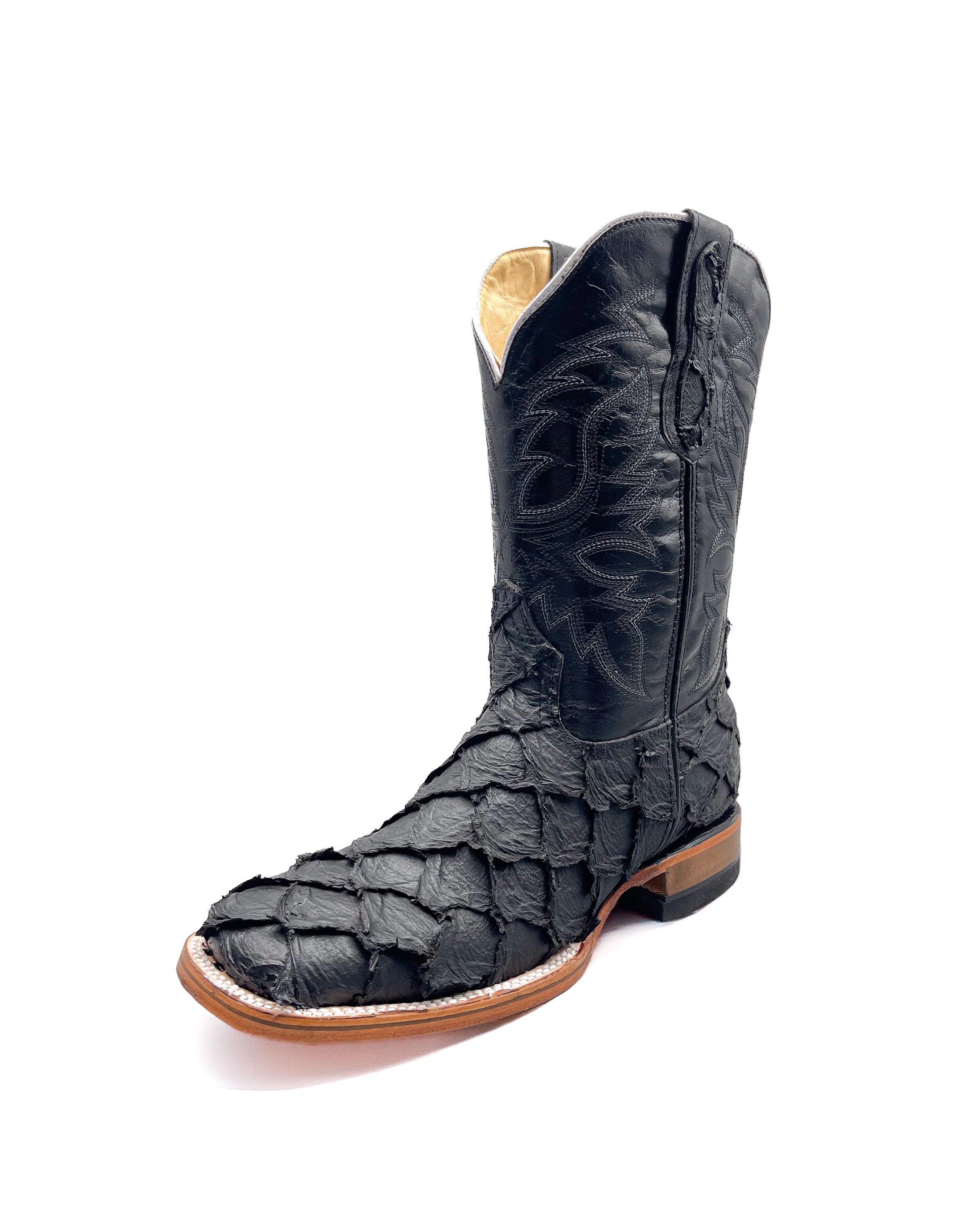 Handcrafted Men's Bass Cowboy Boots/ Square Toe Cowboy Boots Pirarucu ...
