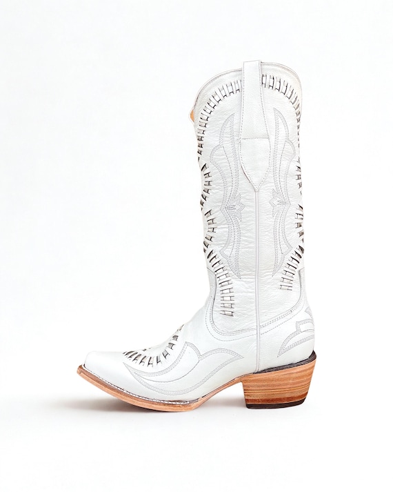Handmade Western Tall Cowboy Boots Knee High / Tall Brown  display picture 1