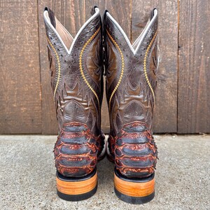 Handcrafted Men's Python Cowboy Boots/ Square Toe Cowboy Boots Snake ...