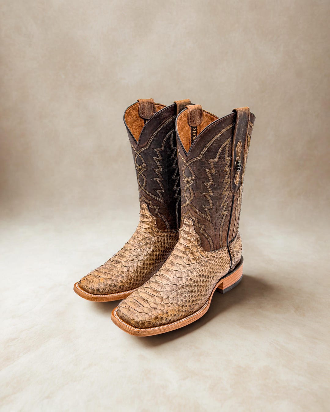 Handcrafted Men's Python Cowboy Boots/ Square Toe Cowboy Boots Snake ...