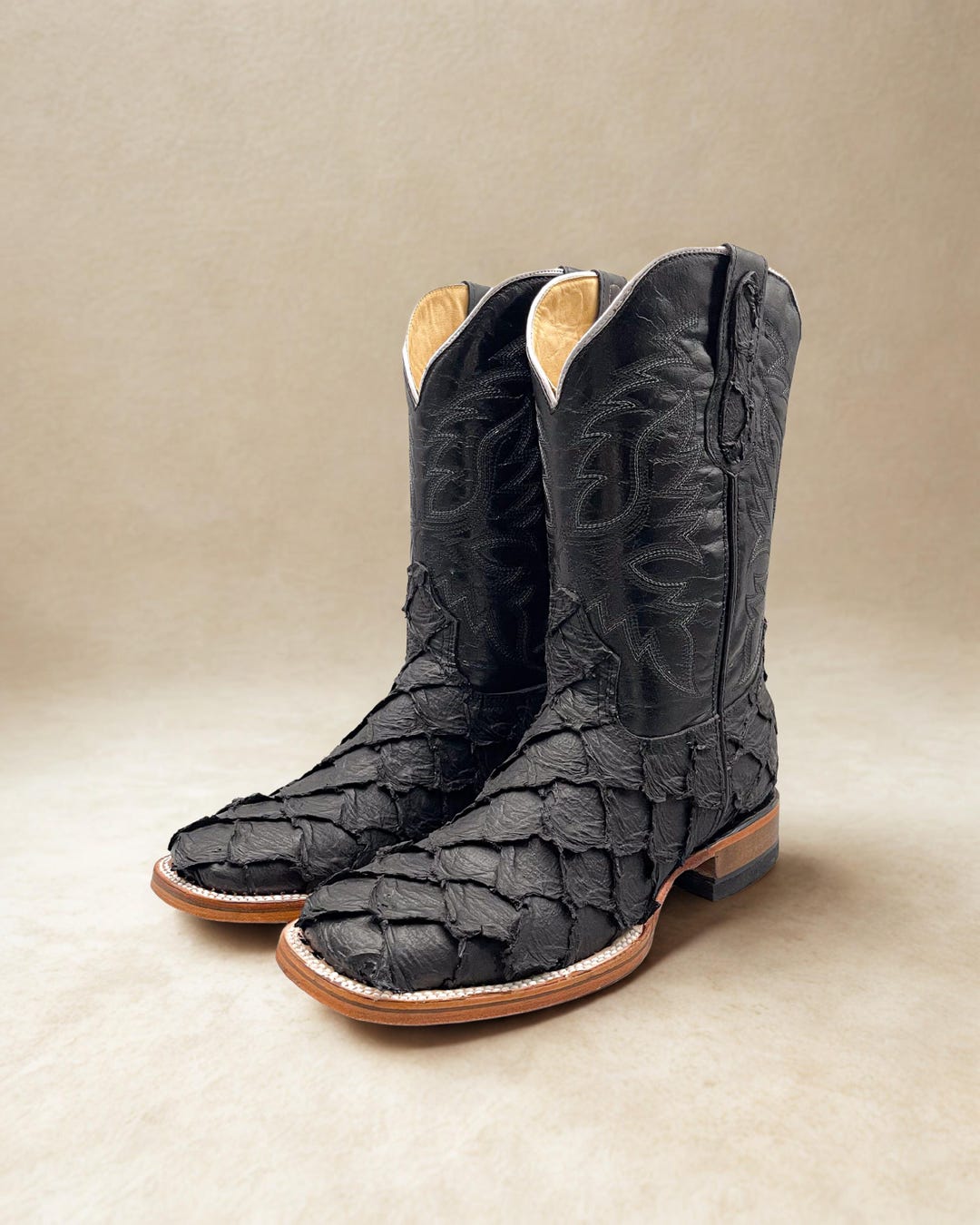 Handcrafted Men's Bass Cowboy Boots/ Square Toe Cowboy Boots Pirarucu ...