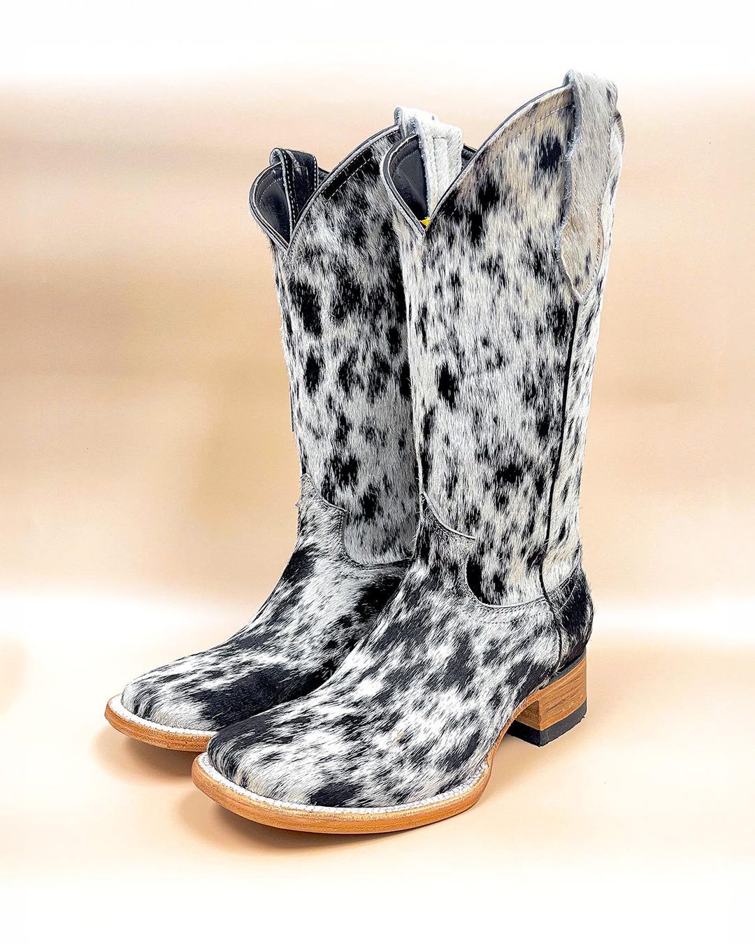 Cowhide Boots Cowgirl Hair on Cowhide Leather Boots Genuine Cowhide  Handmade Western Cowboy Boots /cowhide Cowboy Boots/ Cowgirl Cowhide