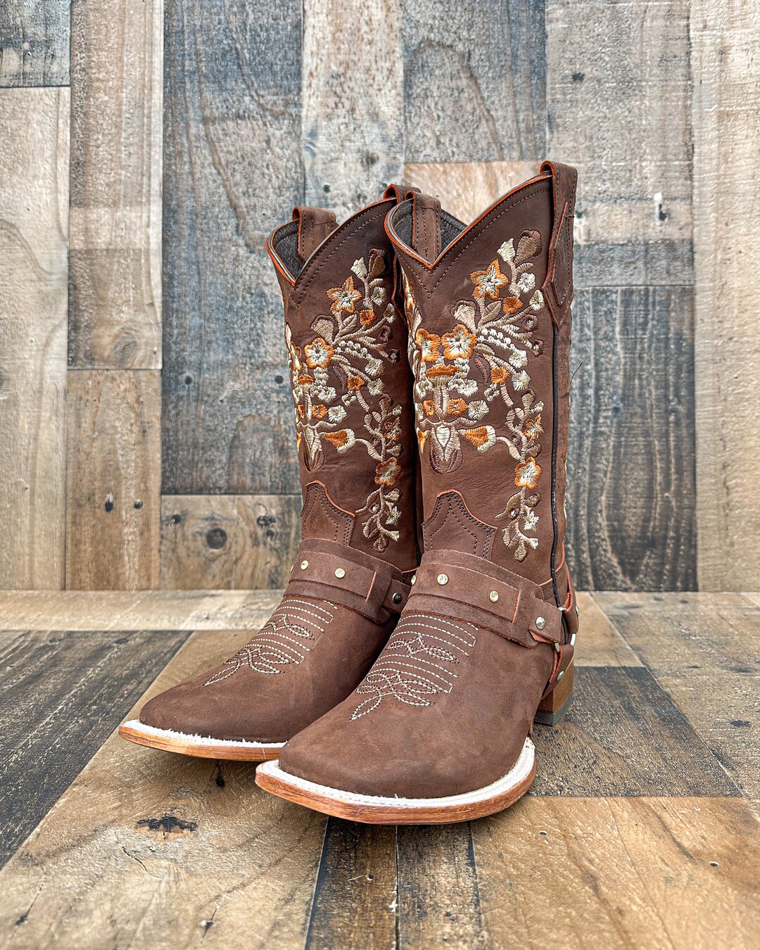 Justin women's floral embroidered western boots discount