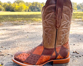 Handcrafted Men s Ostrich Cowboy Boots Square Toe Cowboy Boots Men s Exotic Boots Botas Vaqueras Exoticas Avestruz Men s Ostrich Boots Etsy Canada