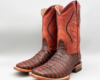 Vintage Sanders Sharkskin-leather EXOTIC Western Boots 2 Color--8 