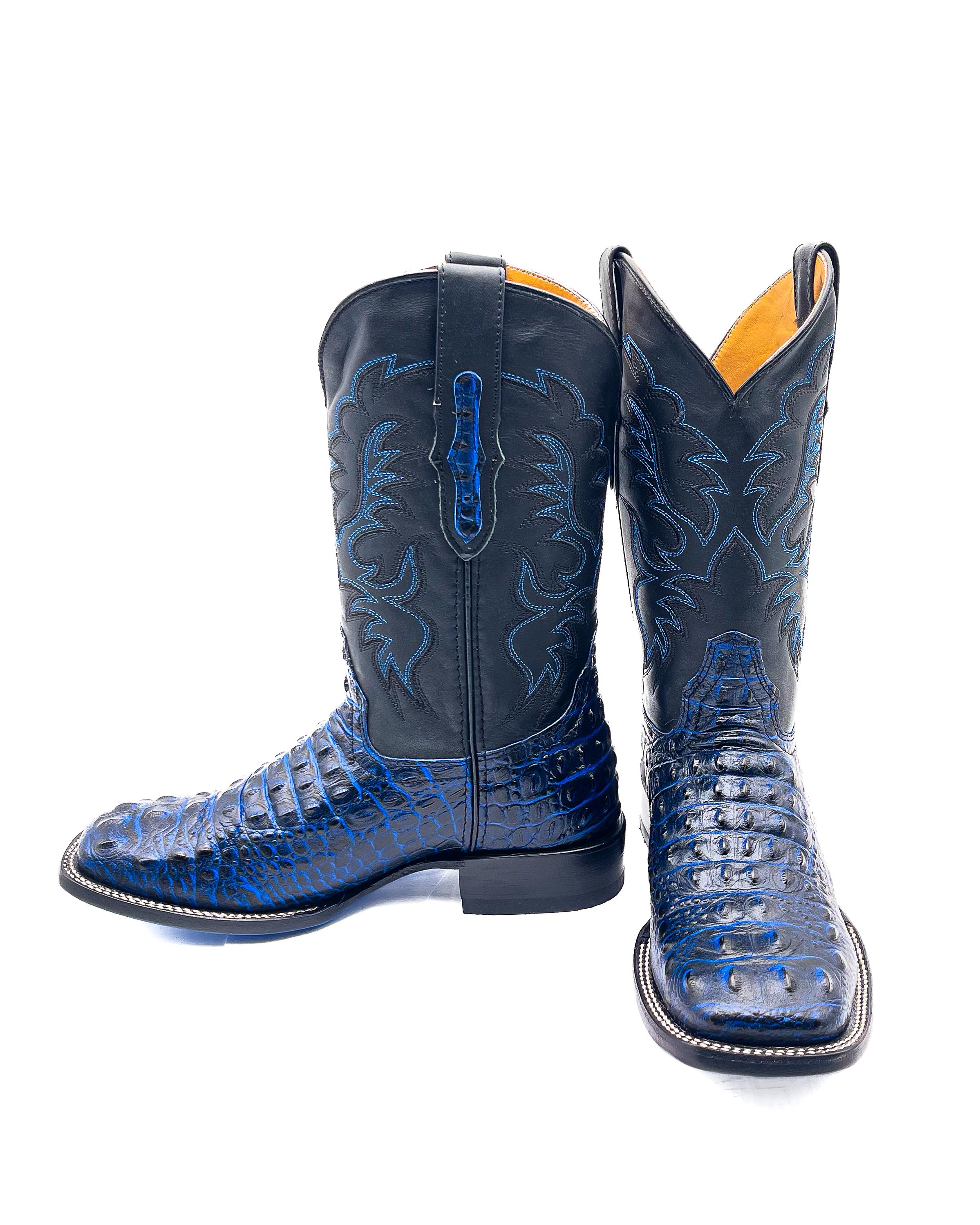 Light Blue green Crocodile-Toe Western Cowboy Boots men’s NEW ARRIVAL ?? Green Caiman Back Exotic Boots have landed  main image 3