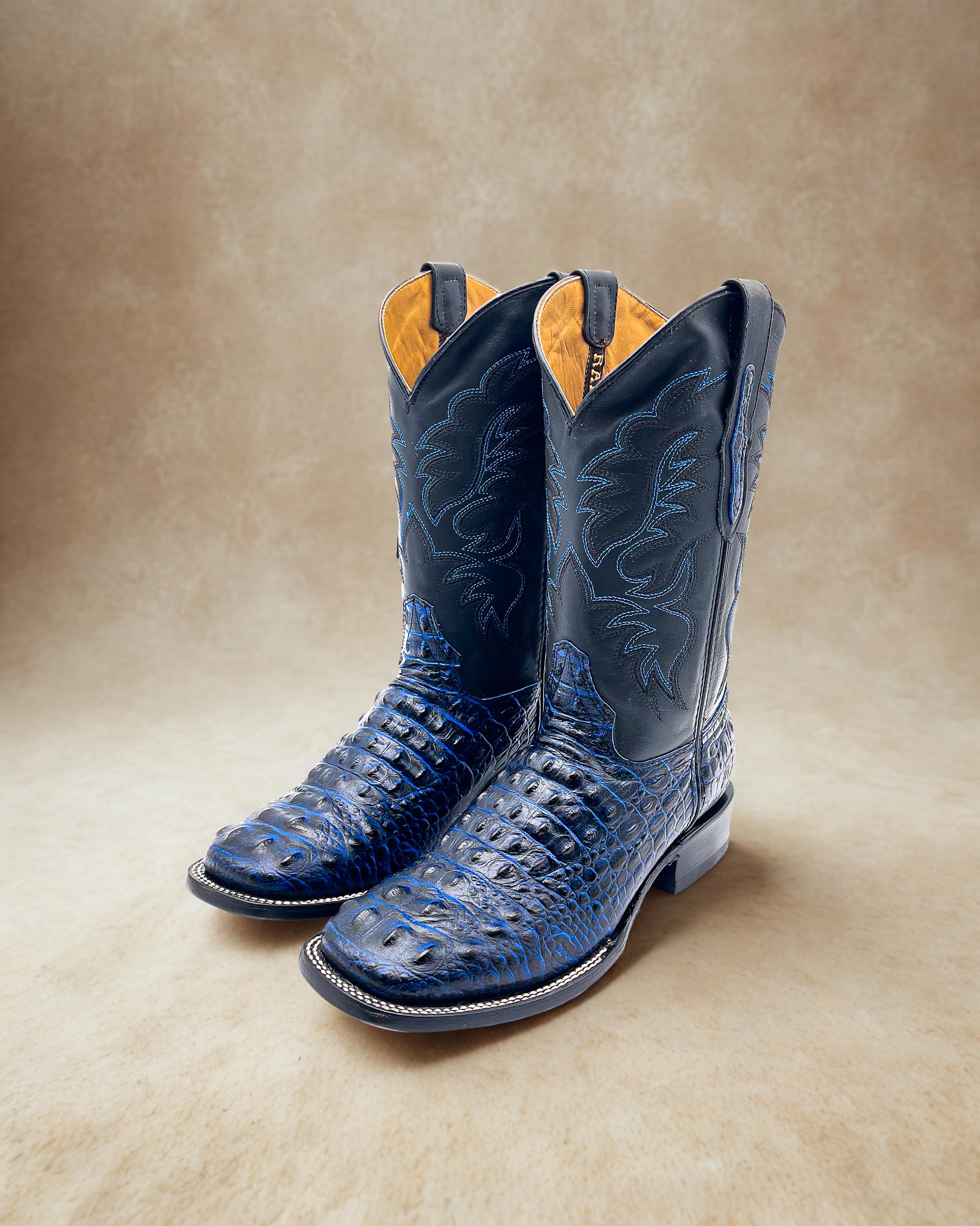 VTG Men’s Cowboy Boots USA Made Leather Exotic Print Sz 8.5D Western Pointed Toe ???? 8.5D ???? main image 2