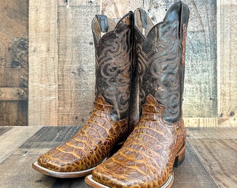 Handcrafted Men's Crocodile Alligator Cowboy Boots/ Square Toe Cowboy Boots/ Men's Exotic boots/ Botas vaqueras exoticas/ Men's cowboy boots