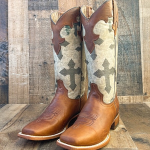 Handmade Western Cowboy Boots / Brown cowboy boots/ cowgirl boots/ Botas vaqueras/ Square toe boots