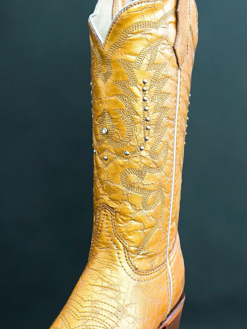 Western Cowboy Boots Women cowboy boots / cowgirl boots/ wedding cowboy boots/ stagecoach boots / GOLD boots / Rhinestone boots/ Golden boot bild 5