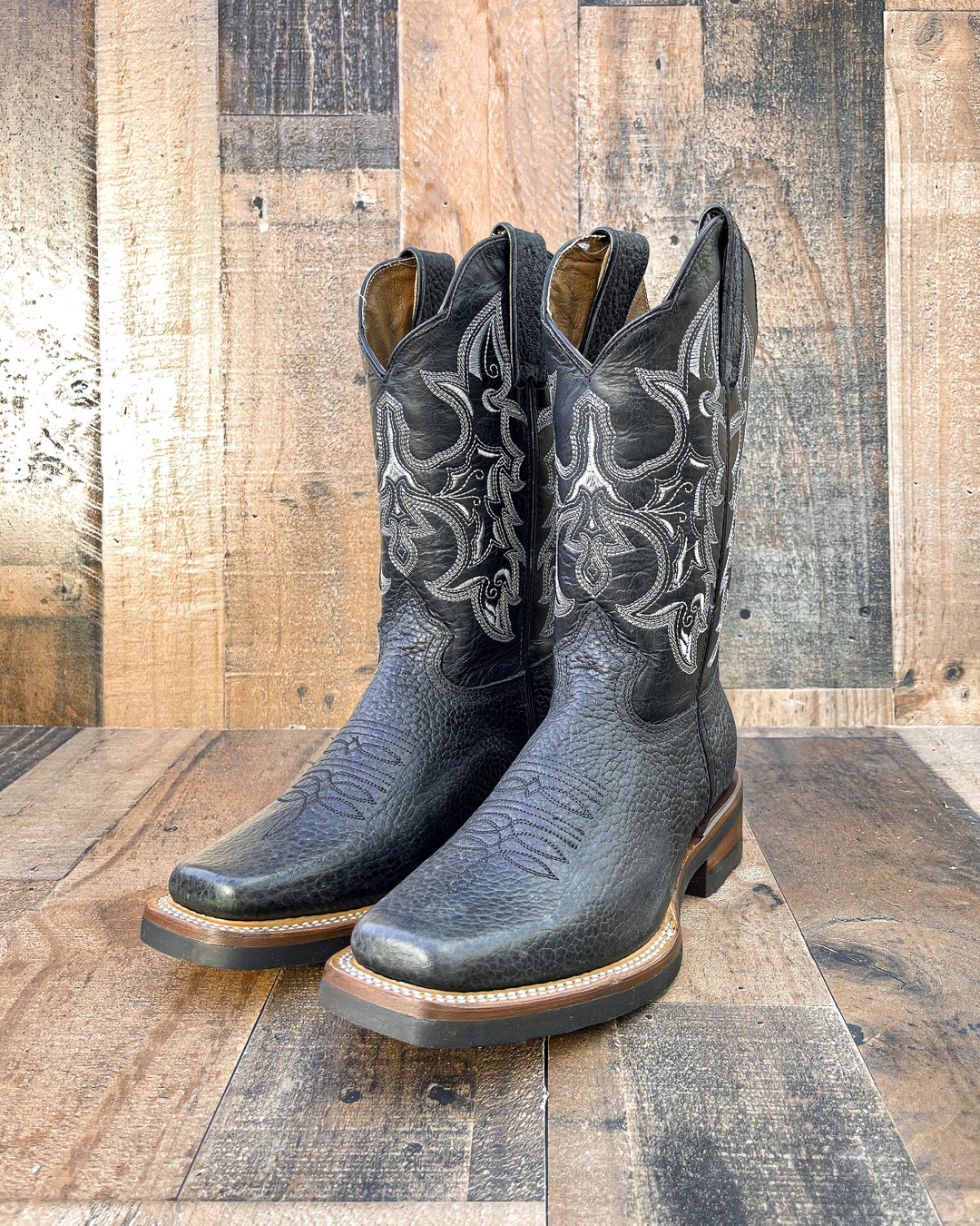 Black Western Square Toe Boots main image 1