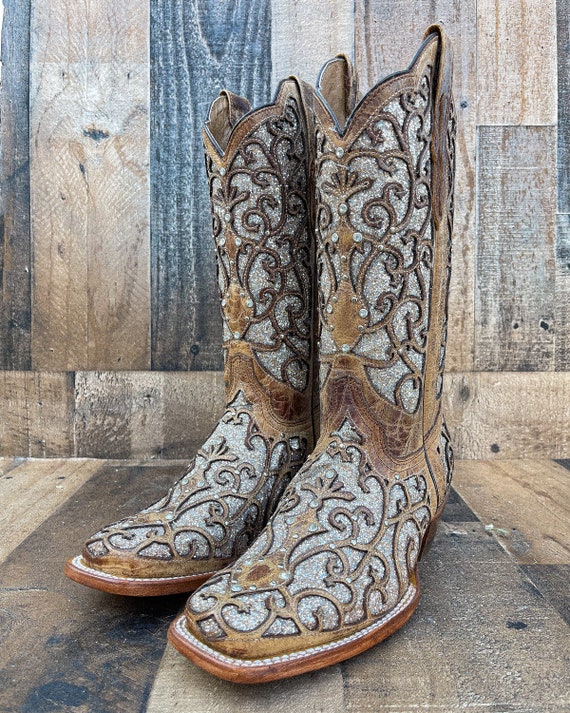 Gold glitter boots womens hotsell