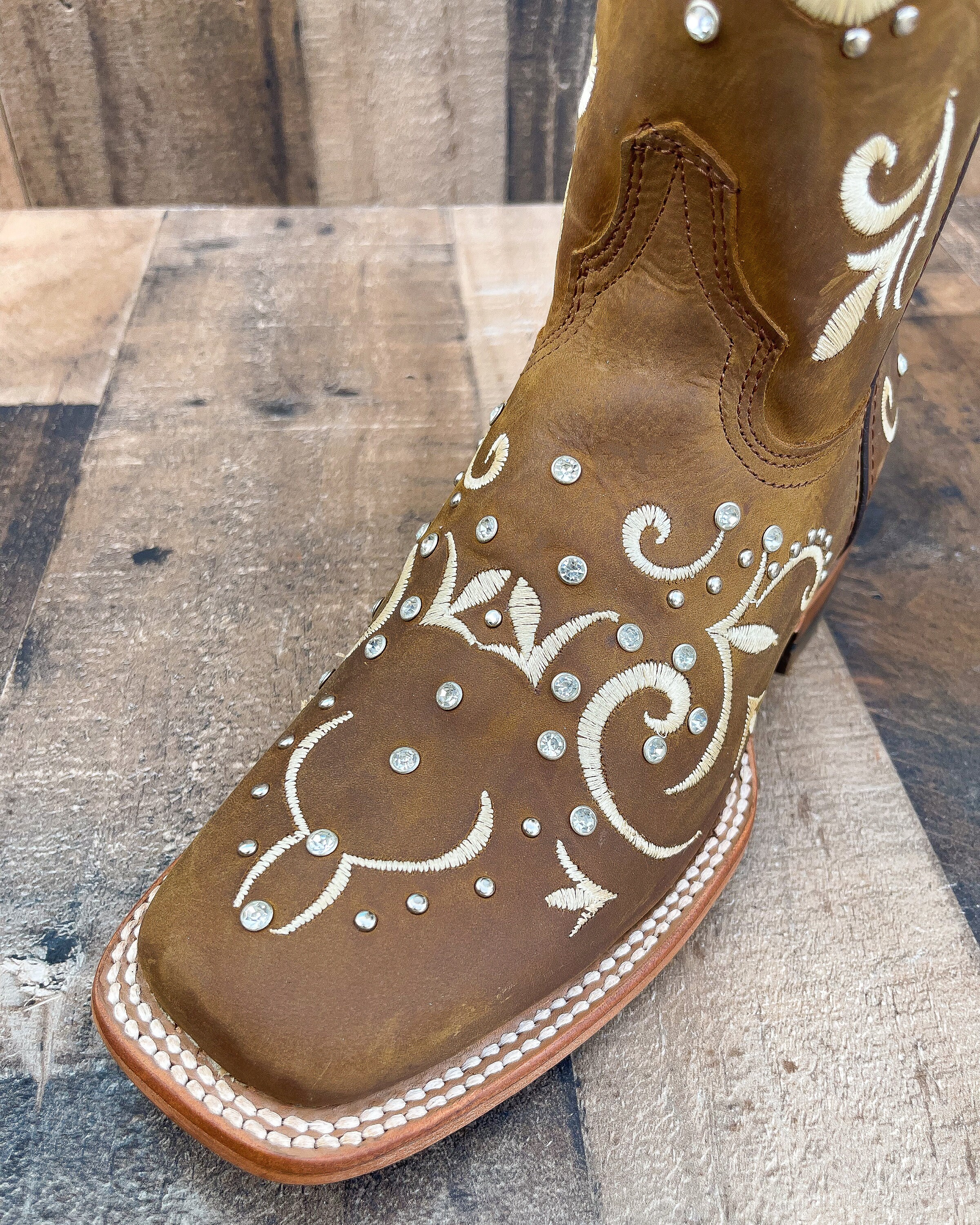 Brown glitter cowgirl boots cheap