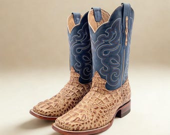 Handcrafted Men's Crocodile Alligator Cowboy Boots/ Square Toe Cowboy Boots/ Men's Exotic boots/ Botas vaqueras exoticas/ Men's cowboy boots