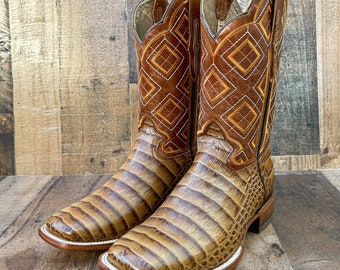 Handcrafted Men's Crocodile Alligator Cowboy Boots/ Square Toe Cowboy Boots/ Men's Exotic boots/ Botas vaqueras exoticas/ Men's cowboy boots