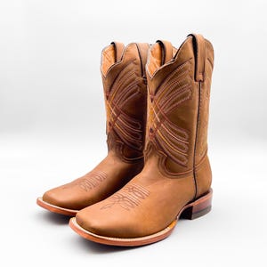 Handcrafted Men&#39;s Cowboy Boots Brown/ Square toe cowboy boots/ Men&#39;s Dark brown boots/ Botas vaqueras cafe/ men&#39;s cowboy boots